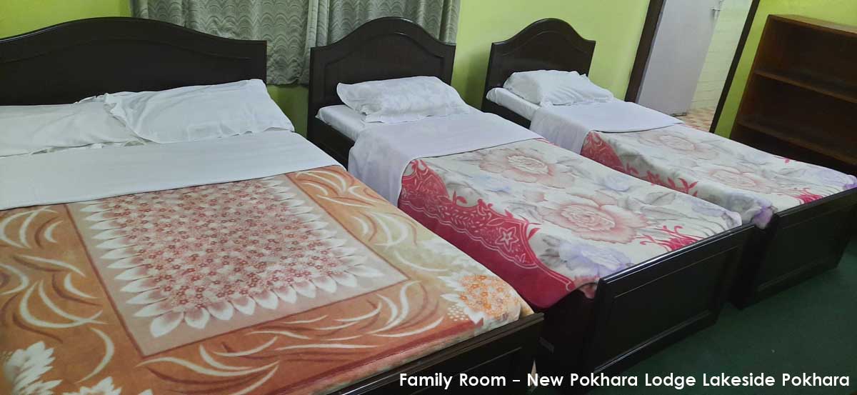 Family Room with attached bathroom in a Hotel in Lakeside, Pokhara